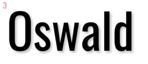 Publicada en 2011 con un estilo Alternate Gothic y creada por Vernon Adams Oswald es una tipografia condensada en sans serifi con ojales mas reducidos, con un aspecto que nos rtorna a los titulos en las revistas de ciencia; esta evocacion es gracias su expresión que si bien no es muy redonda existe cierta curvatura en los trazos que le dan un aspecto menos fuerte que la Impact. Sus pesos van desde el extra light al Bold.
